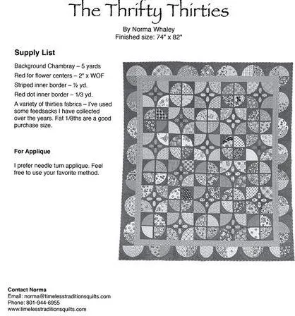 Thrifty Thirties Quilt Pattern