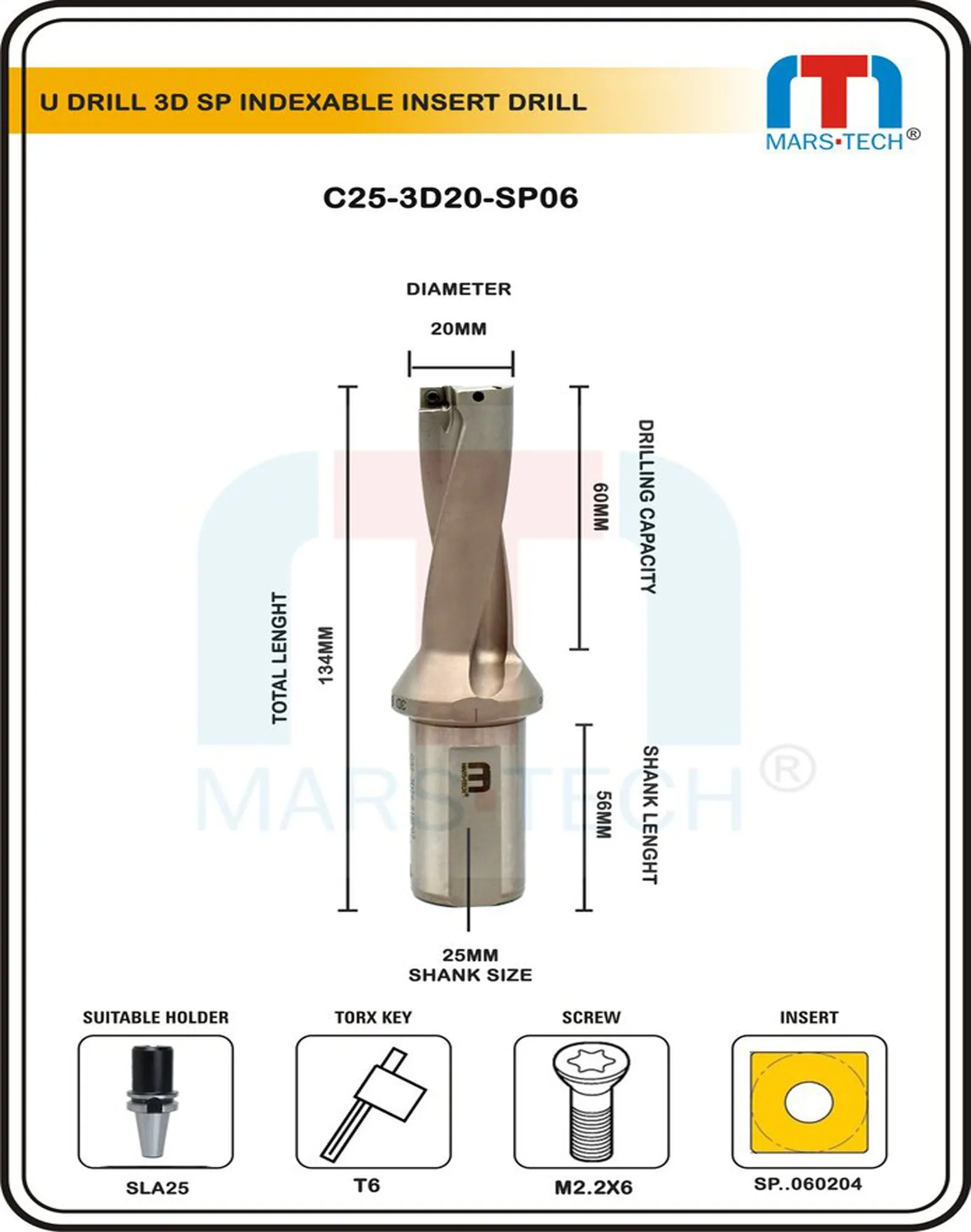 U Drill 20mm