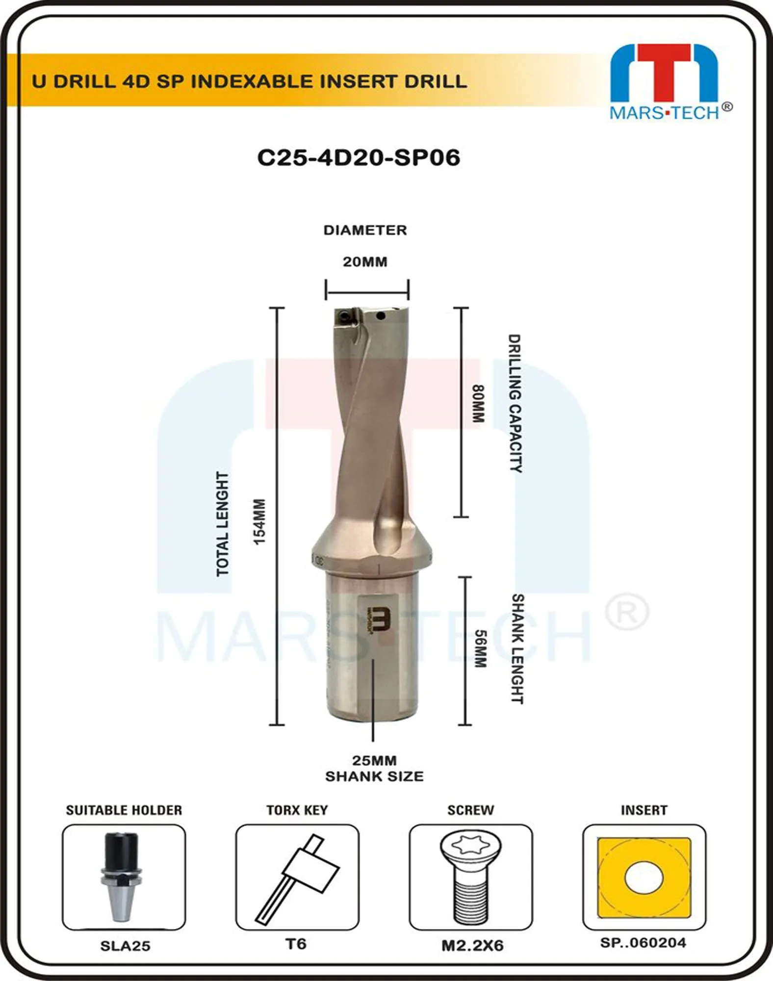 U Drill 20mm