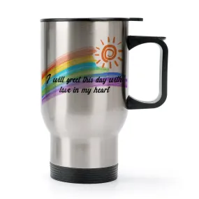 USA Free Shipping Personalized Text Rainbow 440ml Stainless Steel Silver Travel Coffee Mug Car Mug