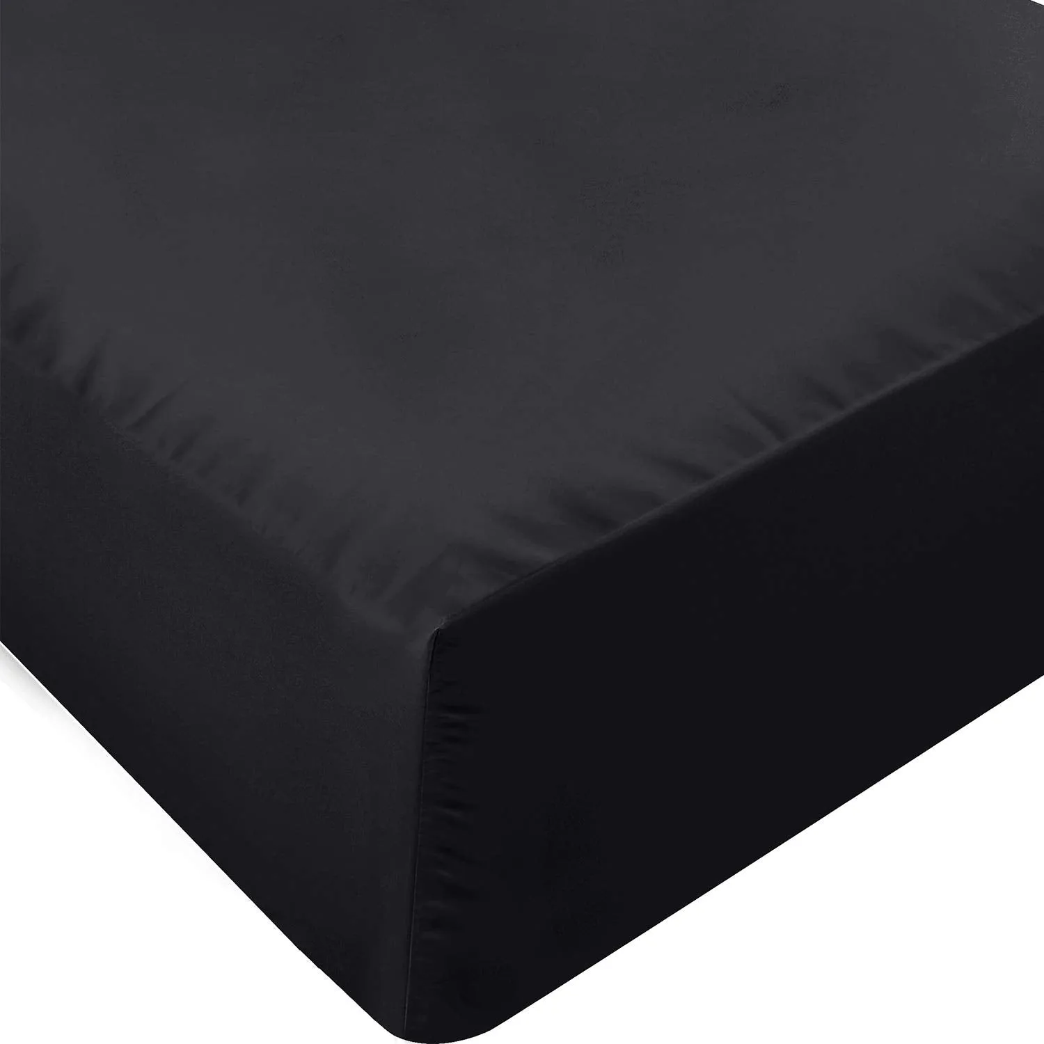 Utopia Bedding Full Fitted Sheet - Bottom Sheet - Deep Pocket - Soft Microfiber - Shrinkage and Fade Resistant - Easy Care -1 Fitted Sheet Only (Black)