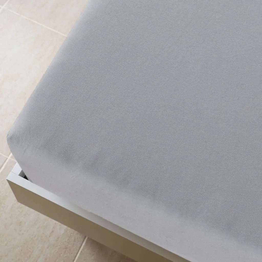 vidaXL Jersey Fitted Sheet Grey 180x200 cm Cotton