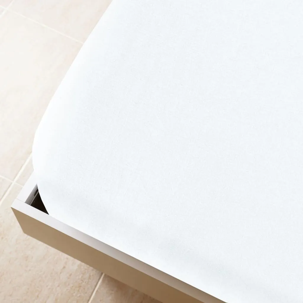 vidaXL Jersey Fitted Sheets 2 pcs White 90x200 cm Cotton