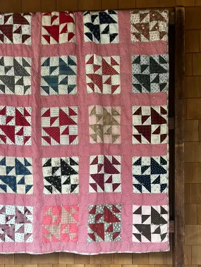 Vintage Handmade Quilt - Triangles