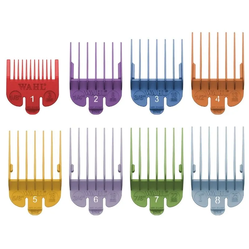 Wahl Color Coded Caddie Attachment Combs #1 to 8