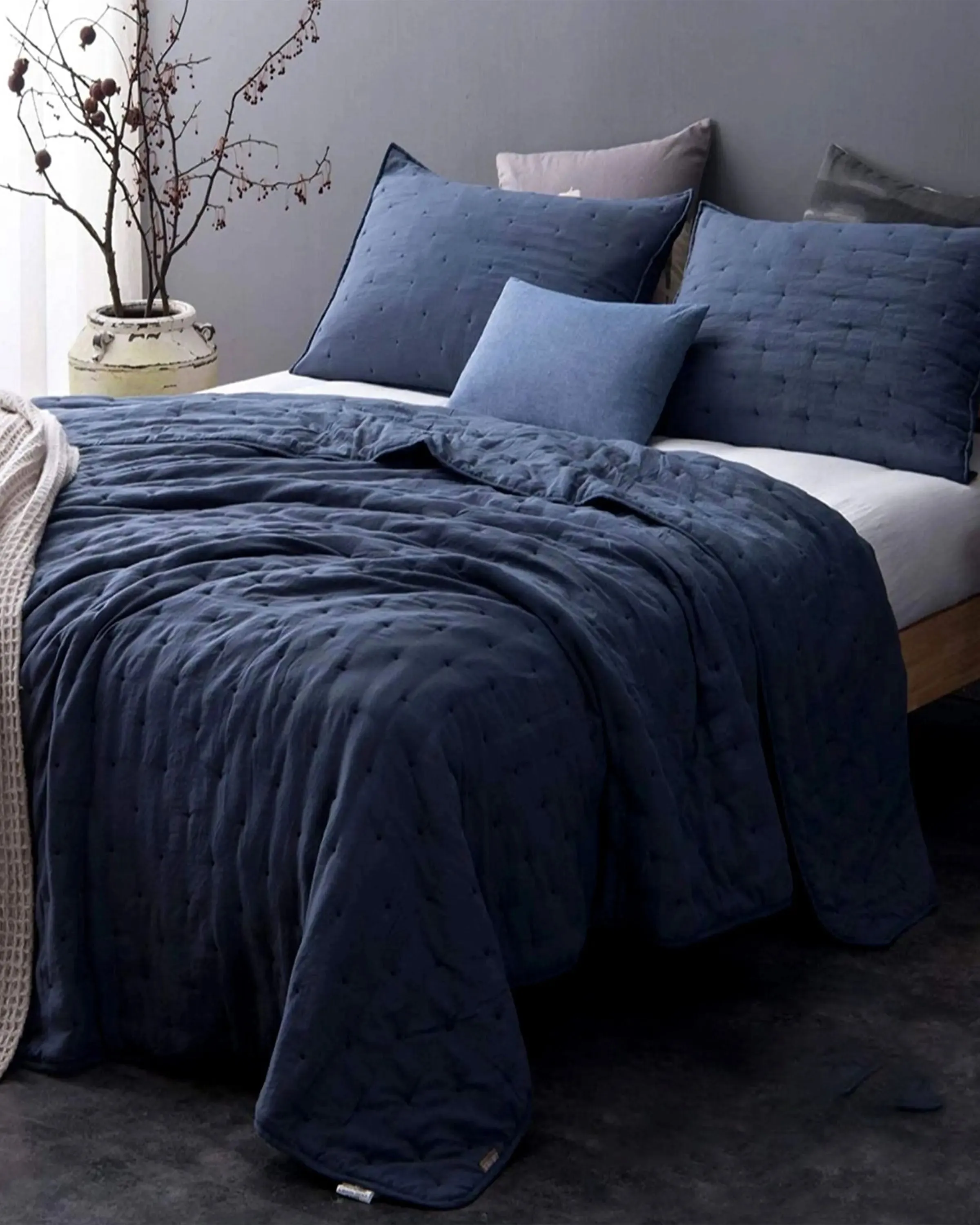 Yamato Dark Blue Bedsheet Set