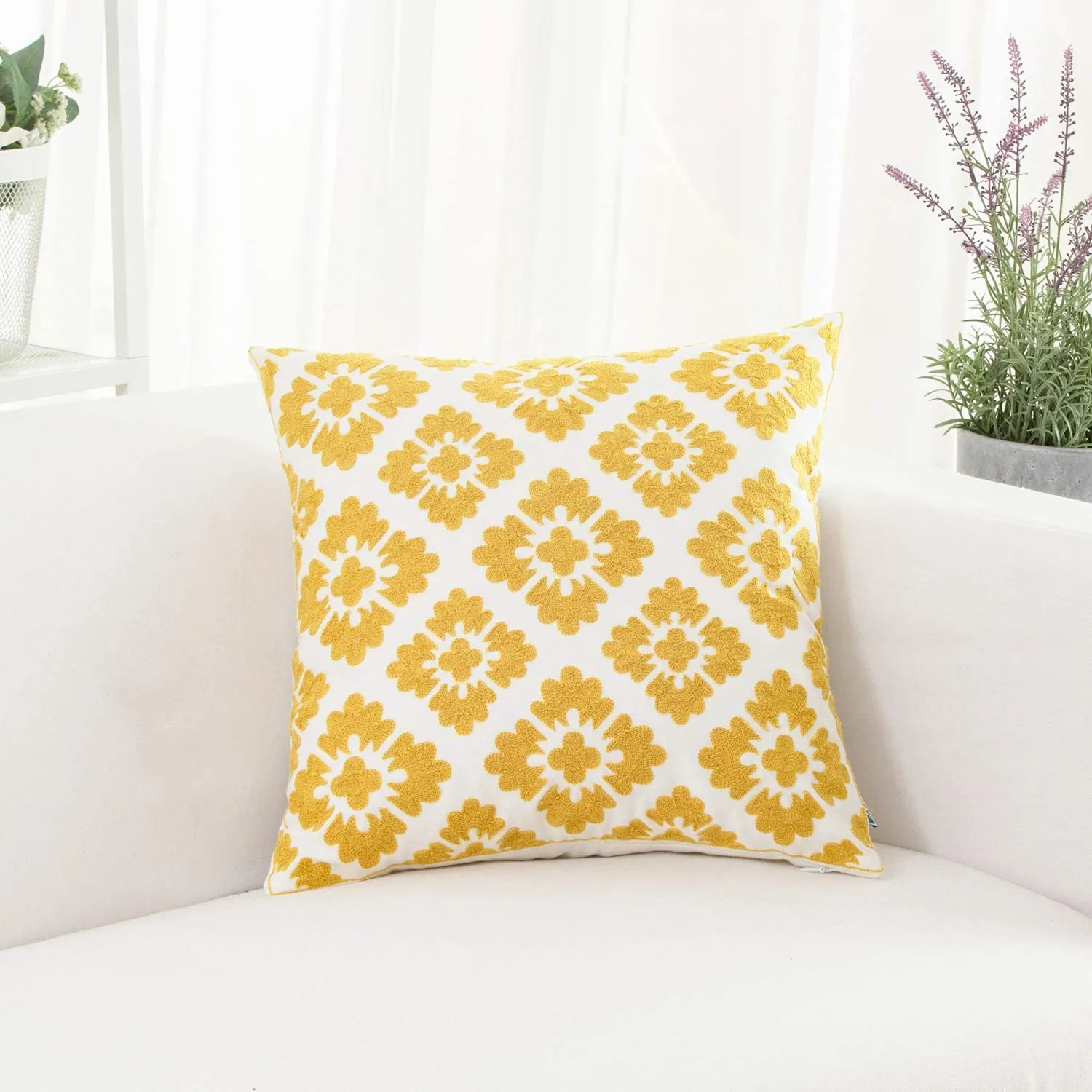 Yellow Diamond Pillow